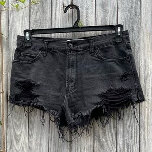 ABERCROMBIE & FITCH WOMEN'S HI RISE CUT OFF DENIM JEAN SHORTS SIZE 4/27